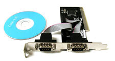 DUAL TWO 2 RS232 9 PIN PORTS SERIAL PCI EXPANSION CARD FOR WINDOWS XP 7 picture
