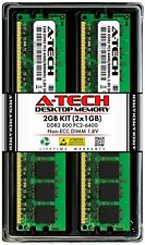 A-Tech 2GB 2 x 1GB PC2-6400 Desktop DDR2 800 MHz DIMM 240-Pin Non-ECC Memory RAM picture