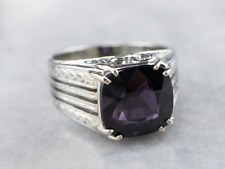 Vintage Purple Spinel White Gold Statement Ring picture