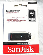 San Disk Ultra 3.0 64 GB FLASH DRIVE 130ms High-Speed Data Transfer Storage SAVE picture