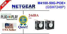 2x Quiet Version Replacement Fans for Netgear M4100-50G-POE+ (GSM7248P) picture