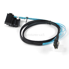 Mini SAS 36P SFF-8087 to 4 SFF-8482 Connectors With SATA Power Cable 3FT 1M picture