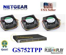 3 Pack Quiet Version Replacement Fans for NETGEAR GS752TPP Smart Pro Switch picture