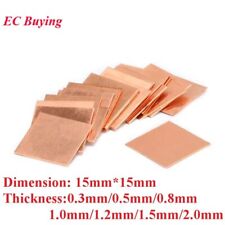 10pcs 0.3/0.5/0.8/1.0mm Copper Sheet Plate Strip Shim Thermal Pad Heatsink Sheet picture