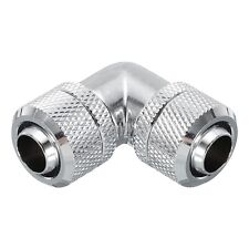Soft Tube Compression Fittings 9.5 x 12.7mm 90 Degree Hose Rotary Elbow Silver picture