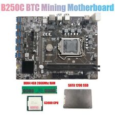 5X(B250C  Mining Motherboard with G3900 CPU+DDR4 4GB 2666MHZ +120G SSD5367 picture