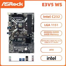 ASRock E3V5 WS Motherboard ATX Intel C232 LGA1151 DDR4 64GB SATA3 PS/2 Audio+I/O picture