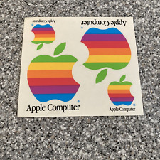 Vintage Apple Computer Stickers Rainbow Apple Decals Sheet Never Peeled picture