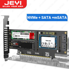 JEYI 3 in 1 M.2 NVMe, M.2 SATA and mSATA SSD to PCIe 4.0/3.0 X16 Adapter Card picture