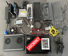 Assorted Components & HP Laptop W Charger, Router, Cables, Fold Out Keyboard… picture
