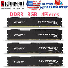 KINGSTON HyperX FURY DDR3 1866 32GB KIT 4x 8GB PC3-14900 Desktop RAM Memory DIMM picture