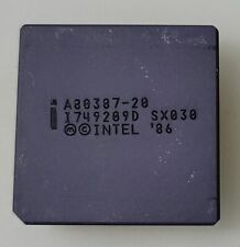 Vintage Rare Intel A80387-20 SX030 Ceramic Processor 1986 Collection/Gold picture