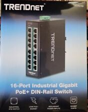 TRENDnet  TI-PG160, 16-Port Hardened Industrial Gigabit PoE+ DIN-Rail Network picture