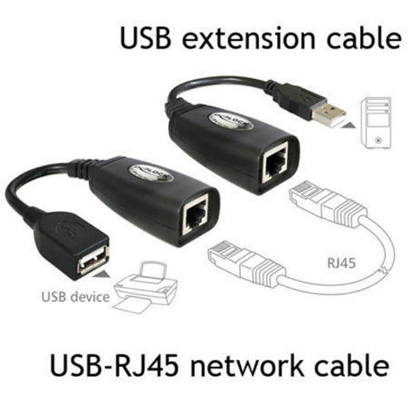 USB Extension Ethernet RJ45 Cat5e/6 Cable LAN Adapter Extender OveY Ze