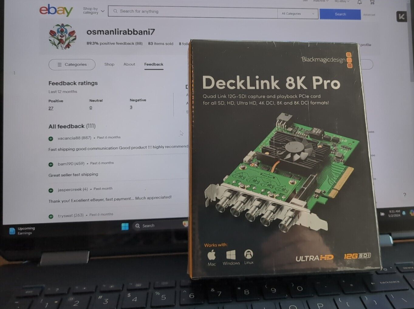 Sealed New Blackmagic Design Decklink 8K Pro Capture Card BDLKHCPRO8K12G