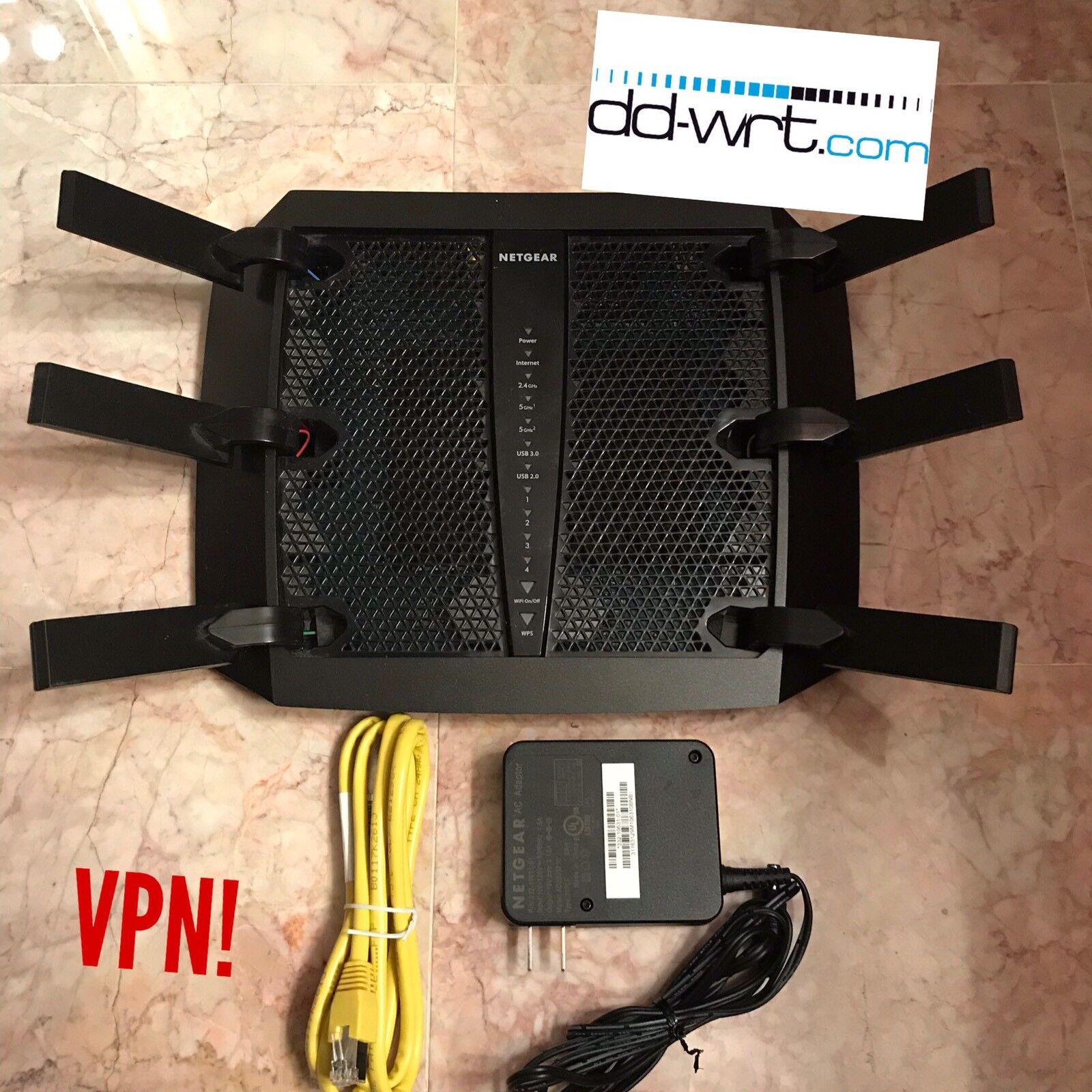 NETGEAR R8000 Nighthawk X6 AC3200 Tri-band Gigabit AC Router WITH DD-WRT VPN