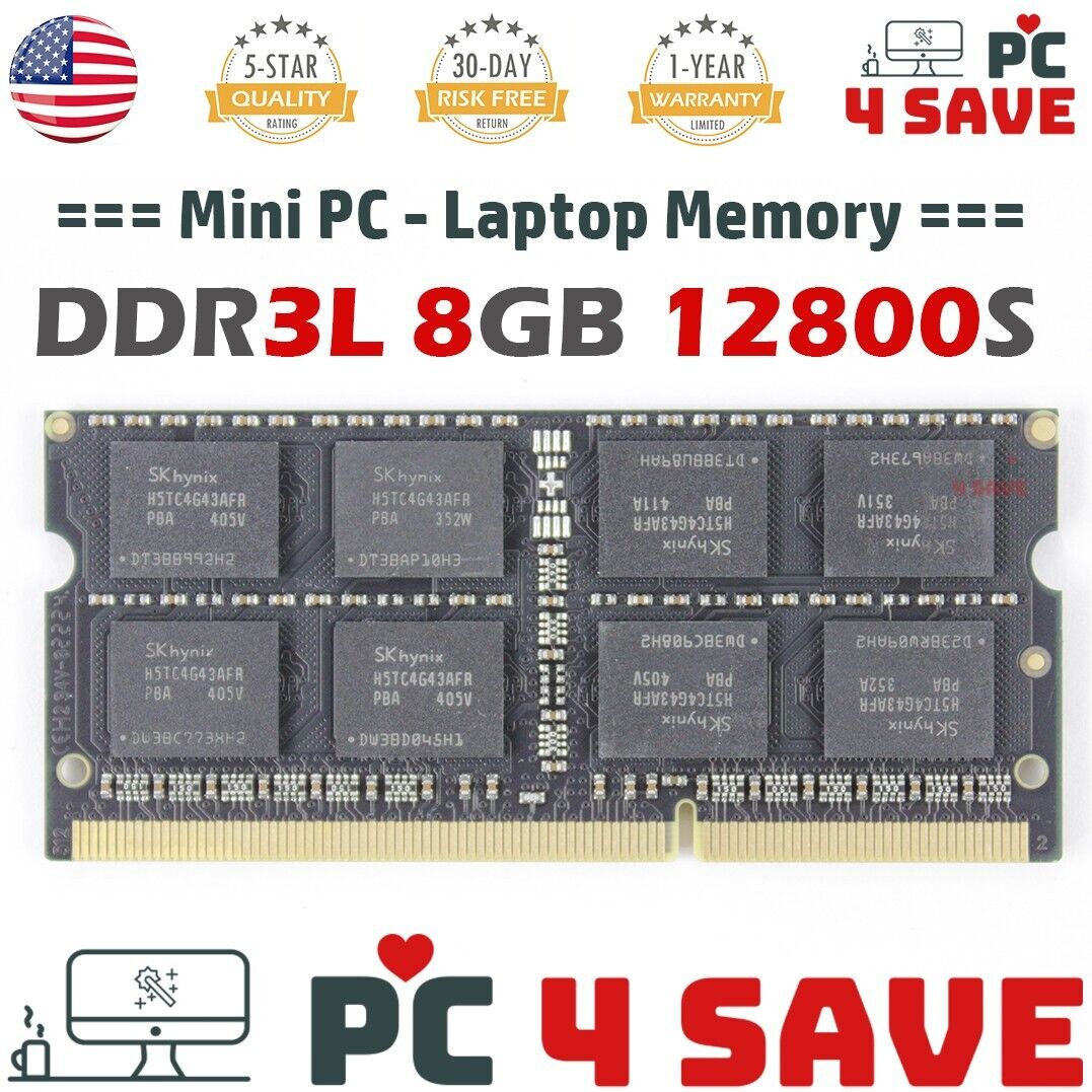 BRAND NEW 8GB DDR3L 1600 MHz 2RX8 PC3L-12800S SODIMM 1.35V 204 Pin Laptop Memory
