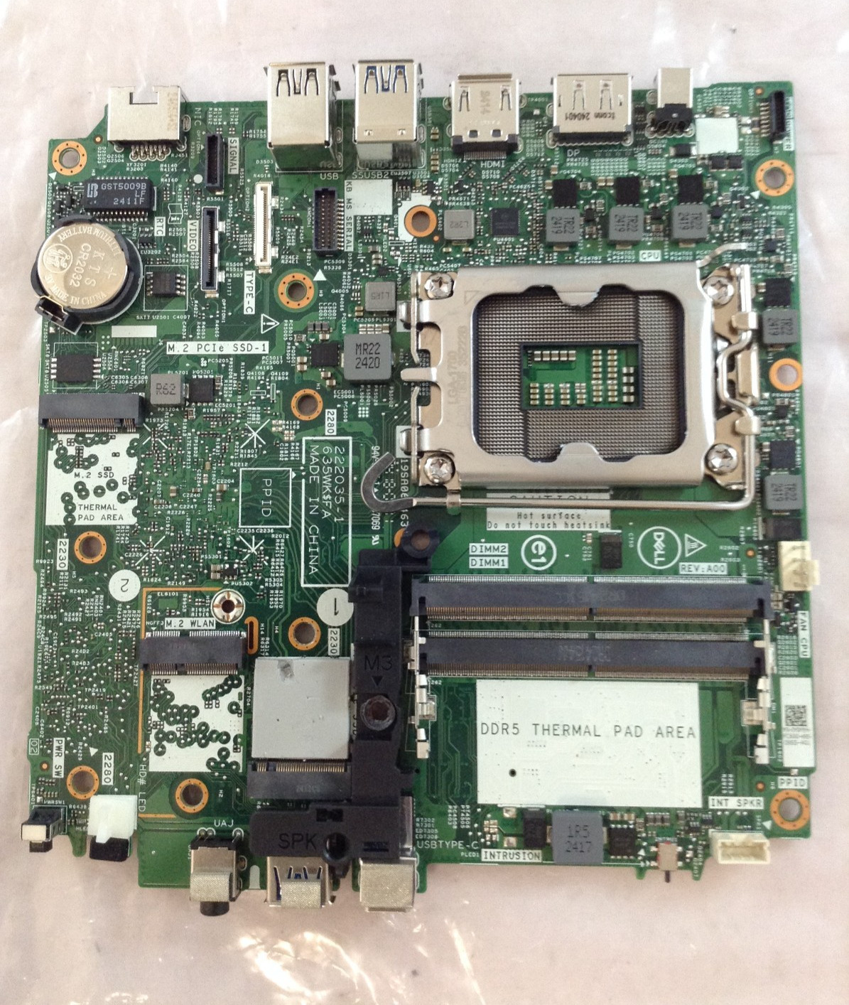 Dell Optiplex Micro 7020 MFF LGA1700 DDR5 Motherboard PN# 0Y0MYH Dell Optiplex Micro 7020 MFF LGA1700 DDR5 Motherboard PN# 0Y0MYH