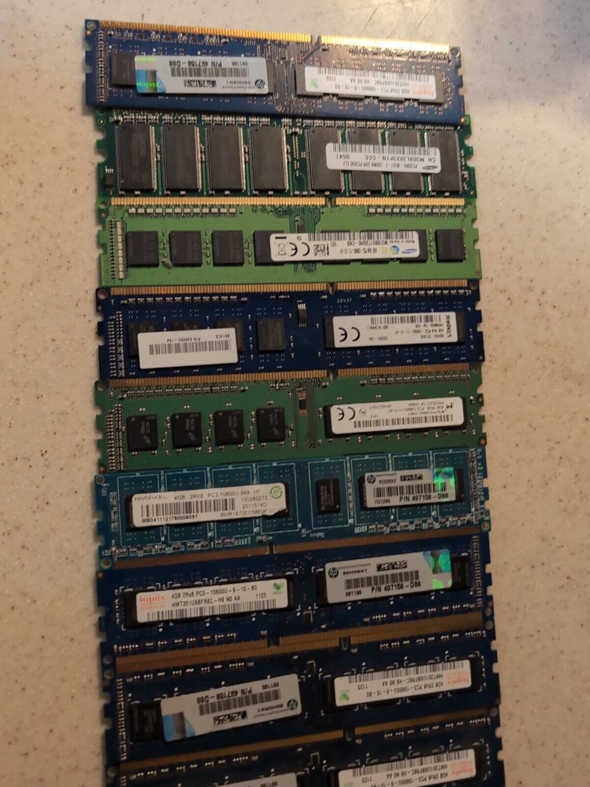 Lot Of 9 DDR3 4gb (1) Memory Assorted Brand  Virtual Memory Memory Stick Pc3