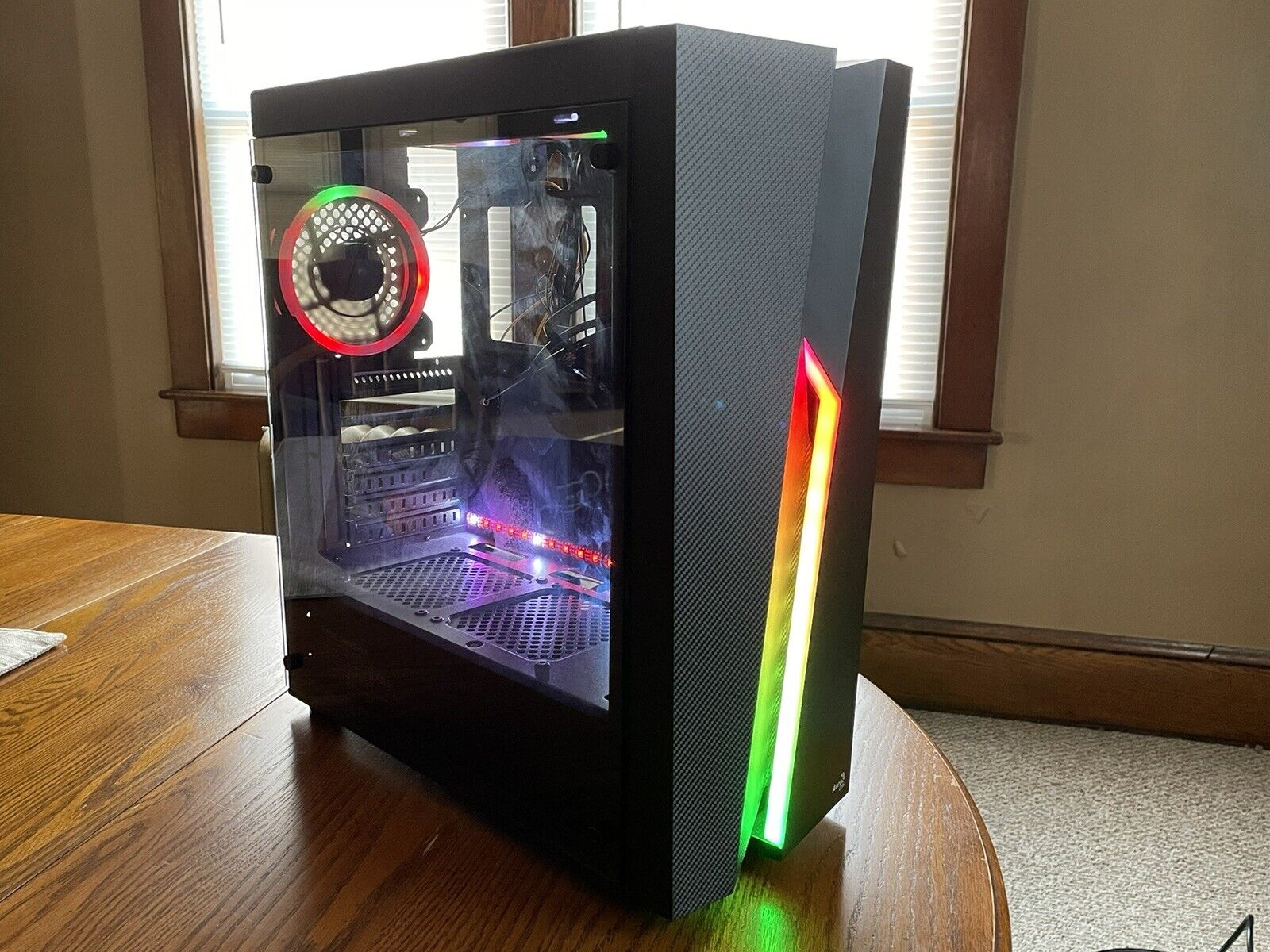 Gaming PC Chassis AeroCool RGB With Tempered Glass Panel & 500 W Power Supply