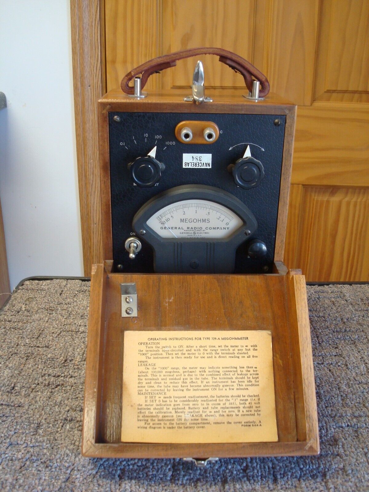 Vintage General Radio 729-A Megohmmeter Test Equipment