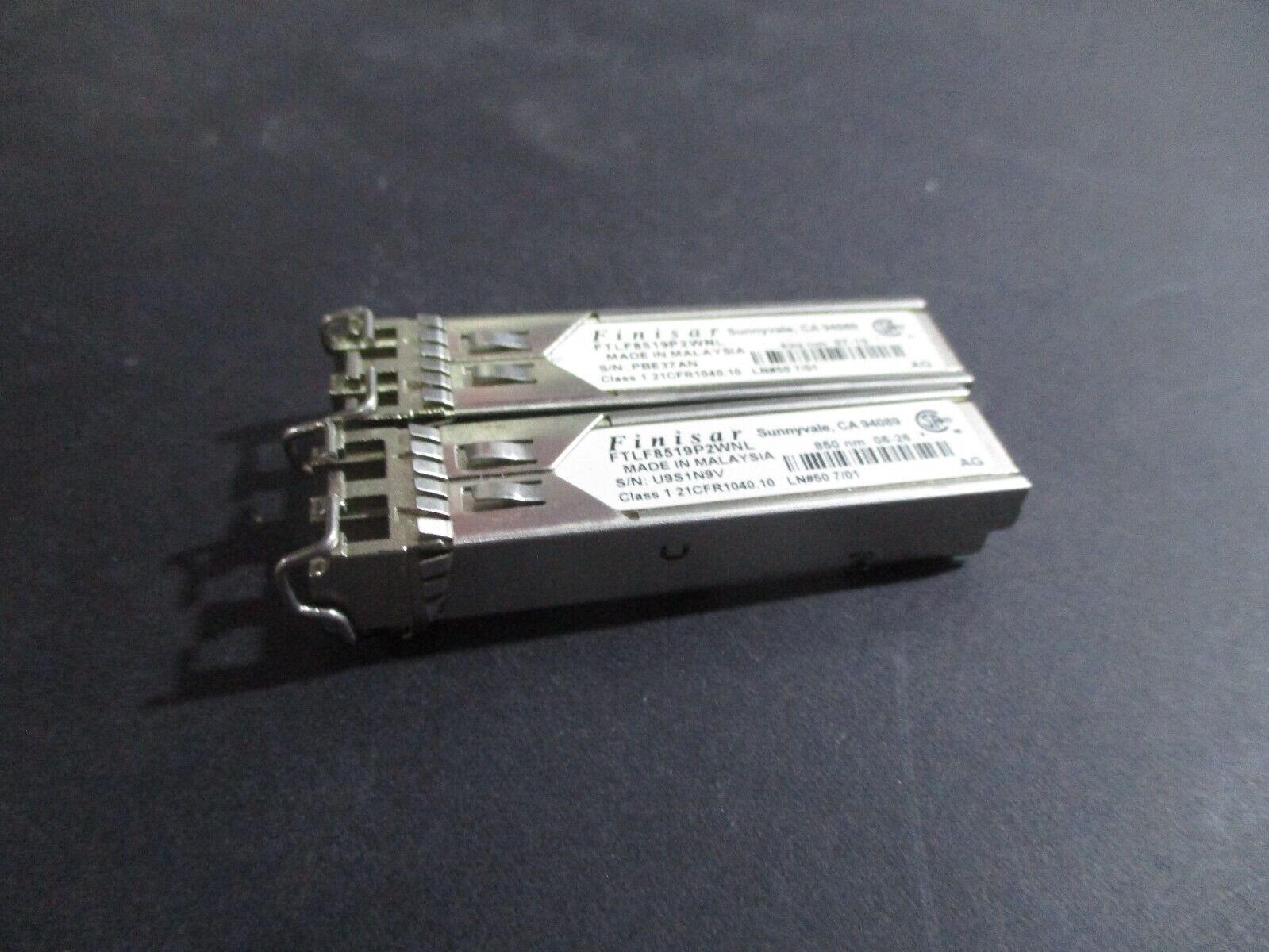 LOT OF 2 Finisar FTLF8519P2WNL 2.125Gb/s SFP Transceiver