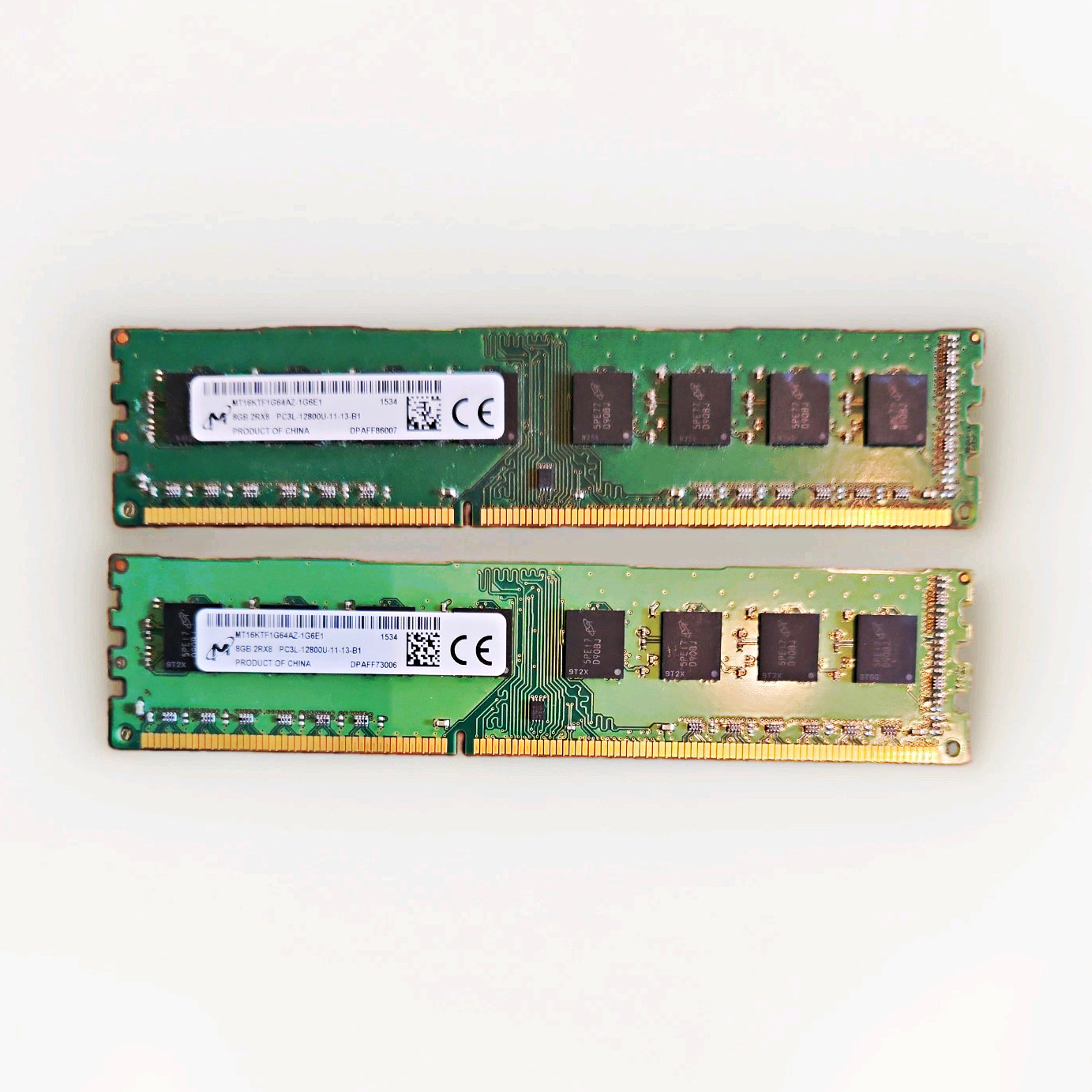 **Lot of 2** Micron 8GB PC3L 12800U-11-13-B1 DDR3-1600 SDRAM MT16KTF1G64AZ-1C6E1 **Lot of 2** Micron 8GB PC3L 12800U-11-13-B1 DDR3-1600 SDRAM MT16KTF1G64AZ-1C6E1