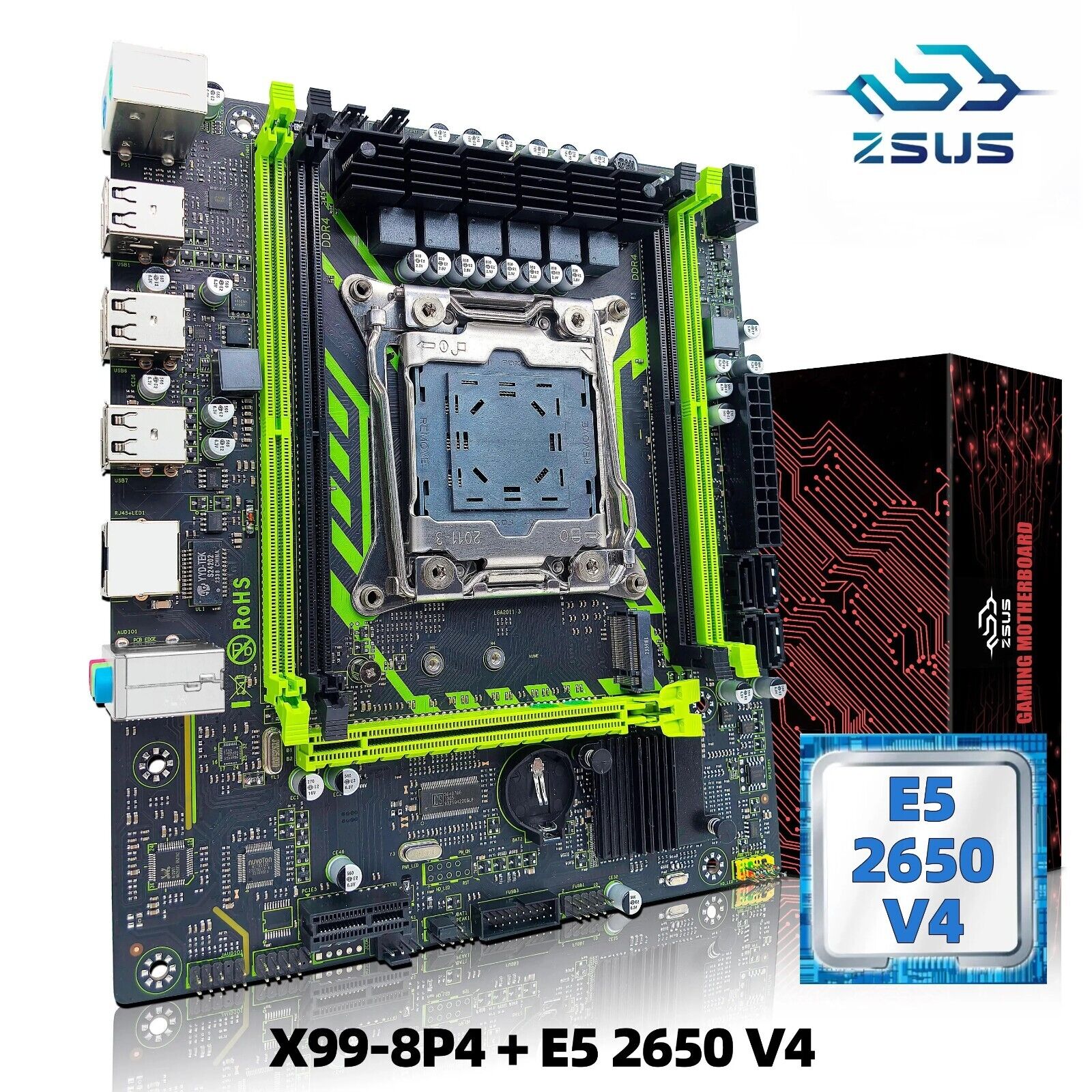 X99 8P4 Motherboard Set Kit With Intel LGA2011-3 Xeon E5 2650 V4 CPU DDR4 16GB