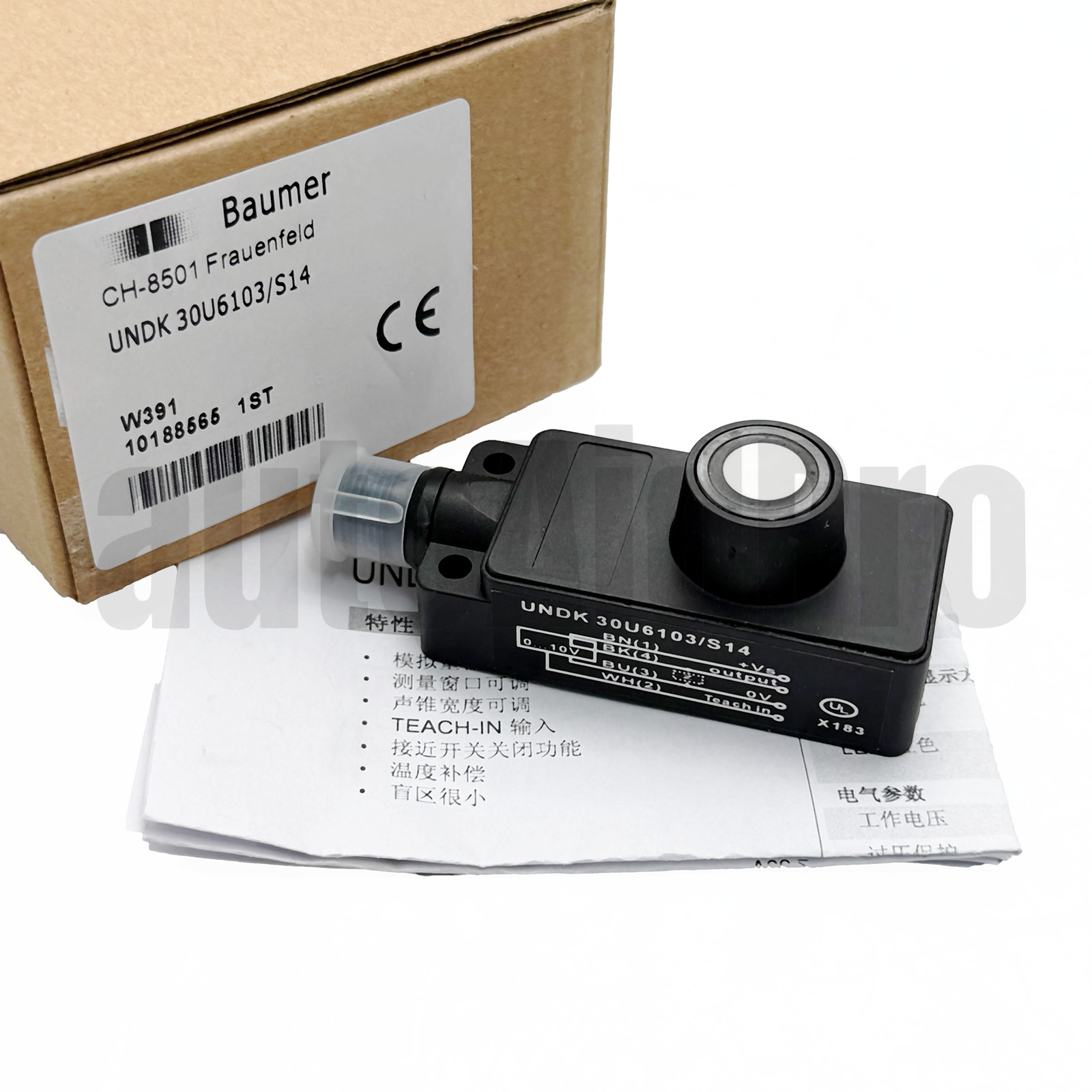 Brand New 1Pcs Baumer 30U6103/S14 Ultrasonic Sensor UNDK 30U6103 / S14 Brand New 1Pcs Baumer 30U6103/S14 Ultrasonic Sensor UNDK 30U6103 / S14