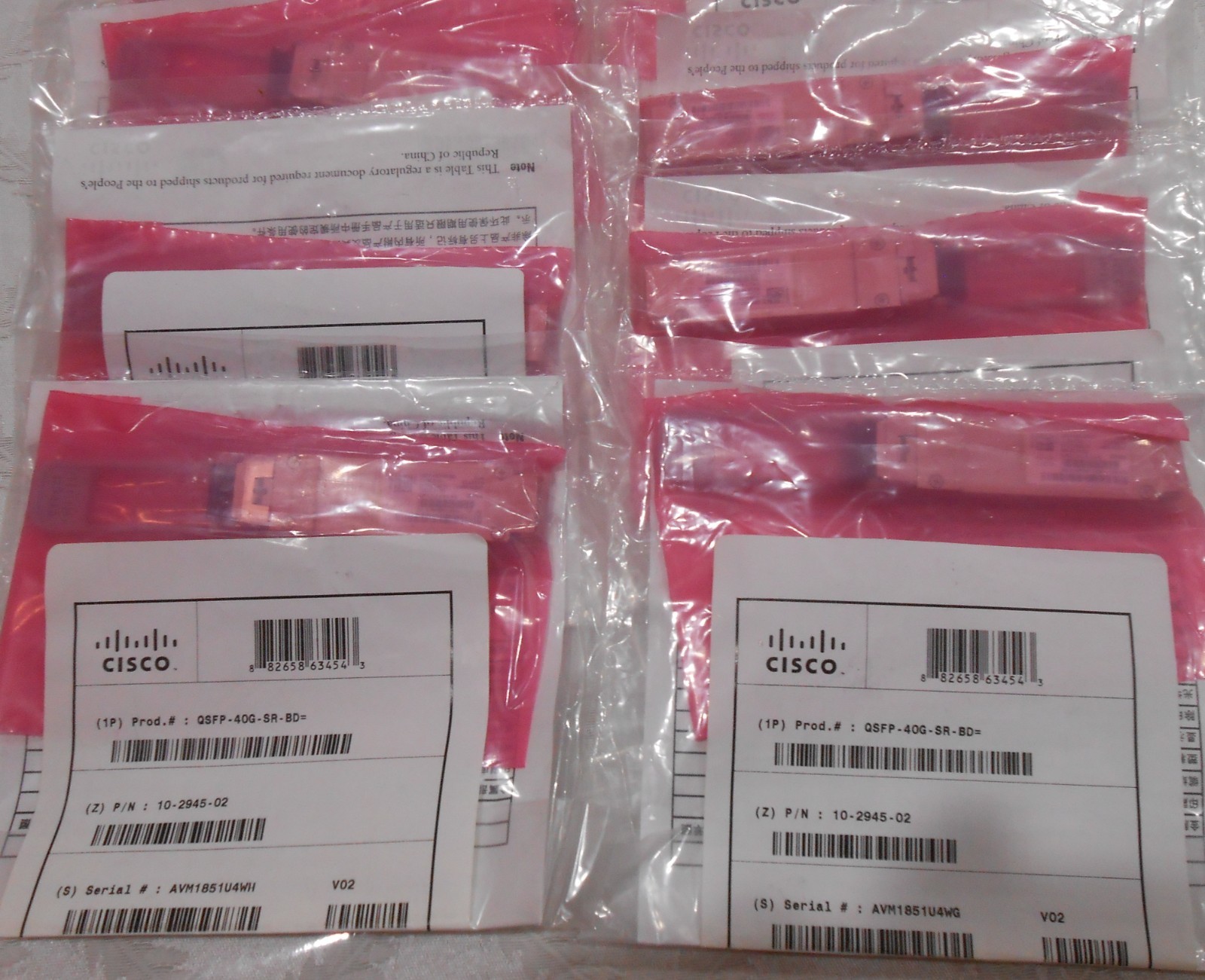 NEW CISCO QSFP-40G-SR-BD 40GbE 40GBASE-SR MM LC 10-2945-02
