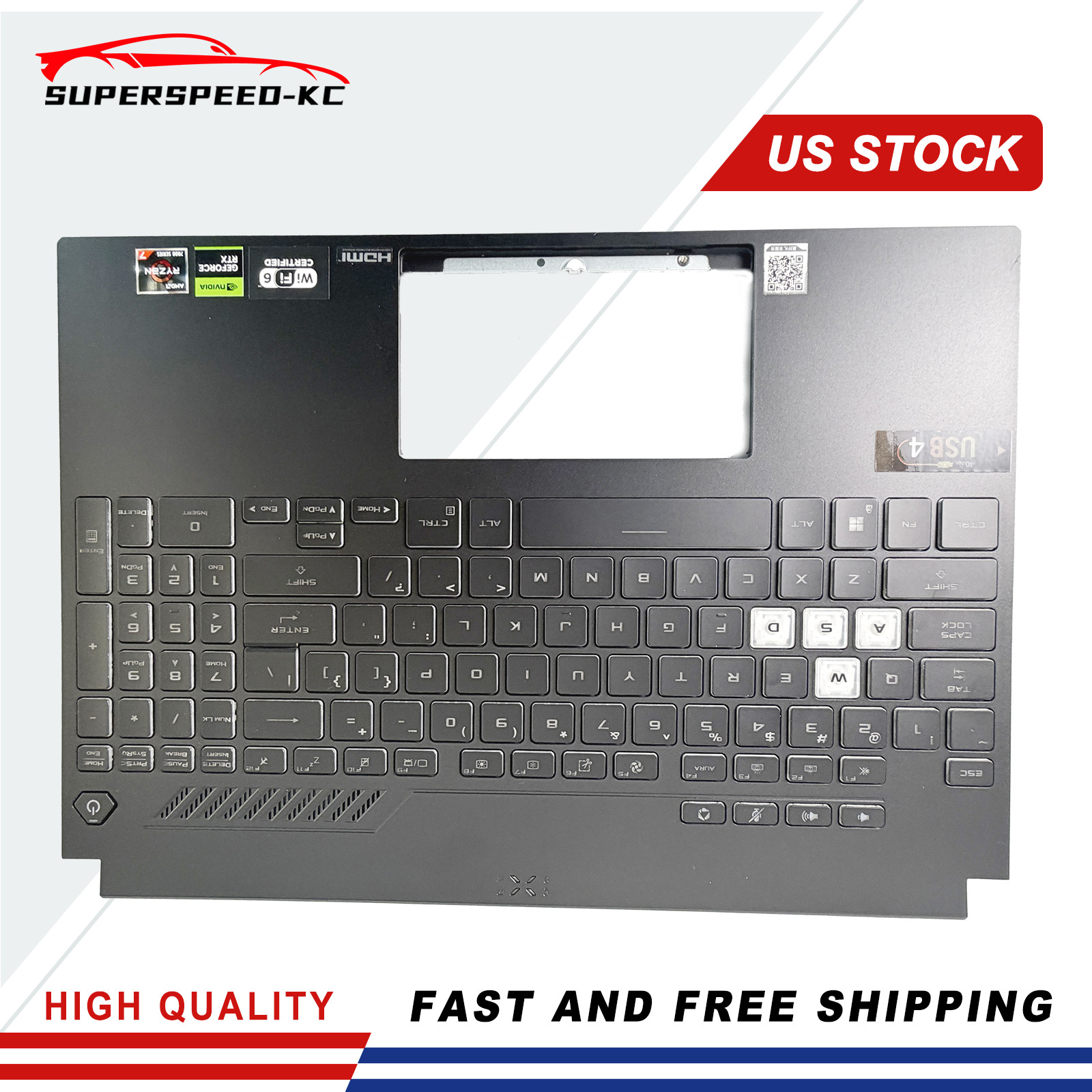 Excellent Used Backlit Keyboard Palmrest for ASUS TUF FX507 FA507 FX507Z A15 F15 Excellent Used Backlit Keyboard Palmrest for ASUS TUF FX507 FA507 FX507Z A15 F15
