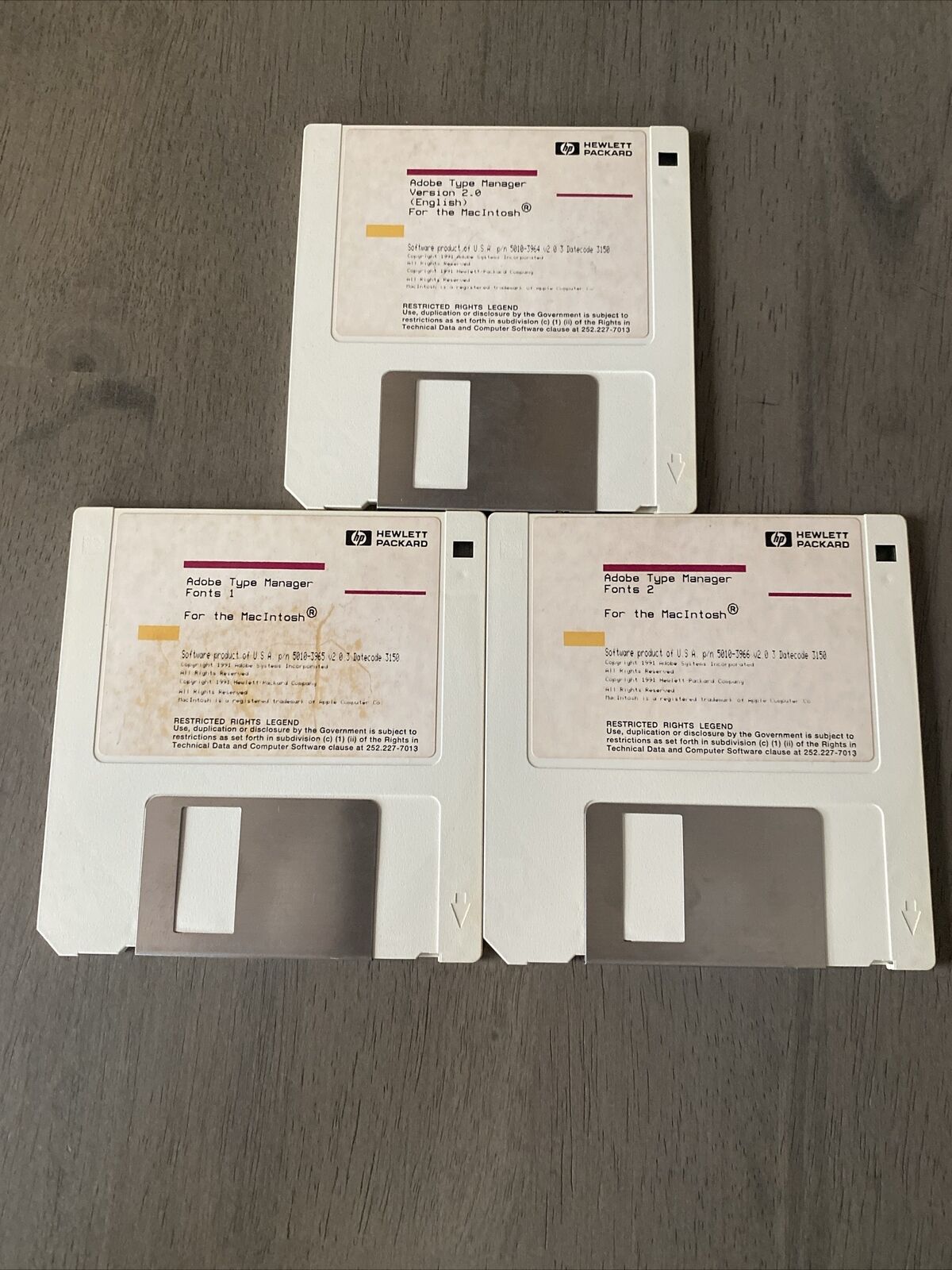 Junk Drawer Vintage 1991 Adobe Type Manager Floppy Disk Lot of 3 - For Apple Mac