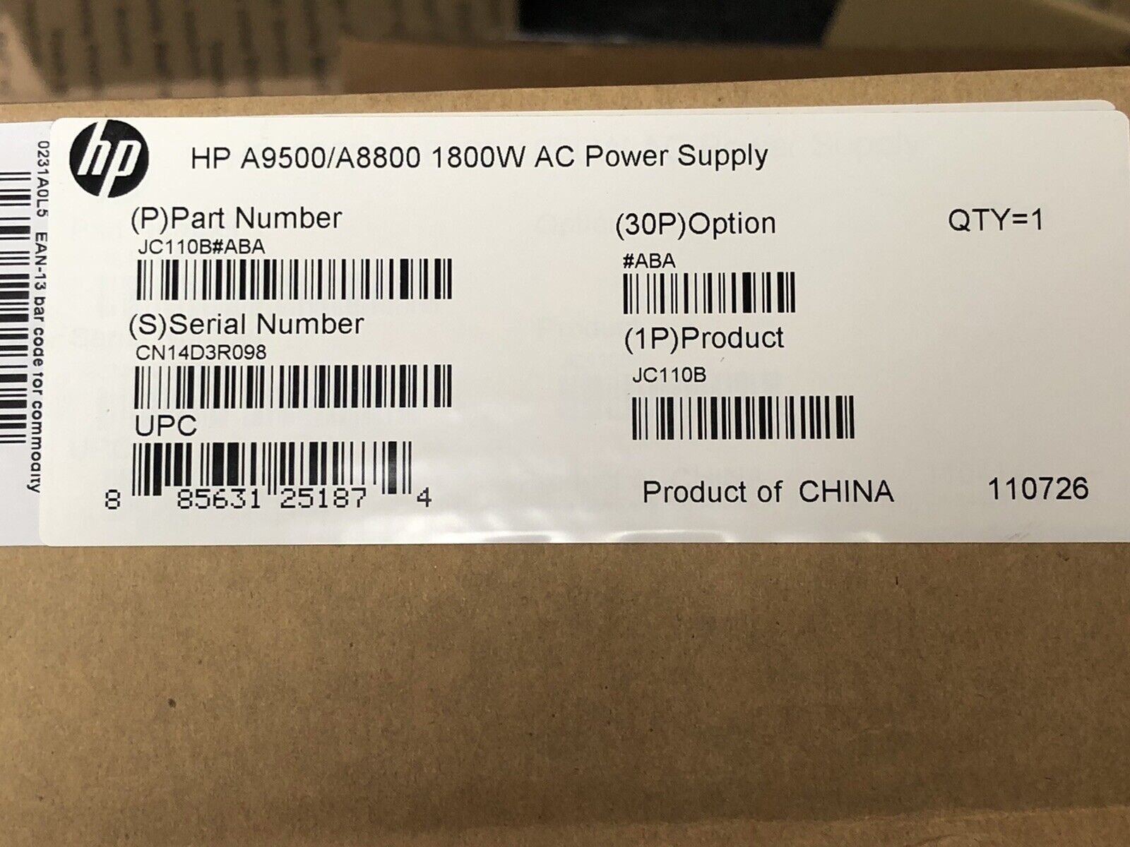 HP H3C A9500 Switch A8800 Router Series 1800W AC Power Supply PSU S9500E 1.8kW 