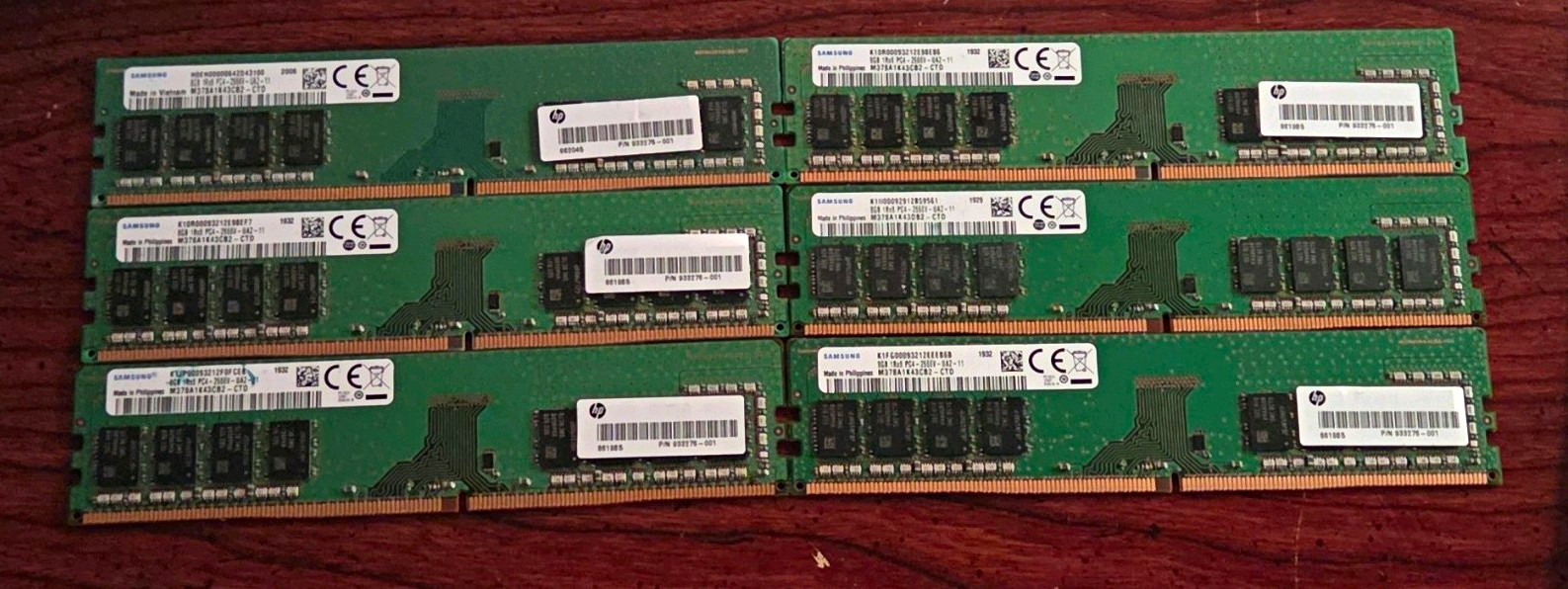 Samsung 48GB (6x8GB) DDR4 DIMM PC4-2666V 288-Pin 1Rx8 M378A1K43CB2-CTD