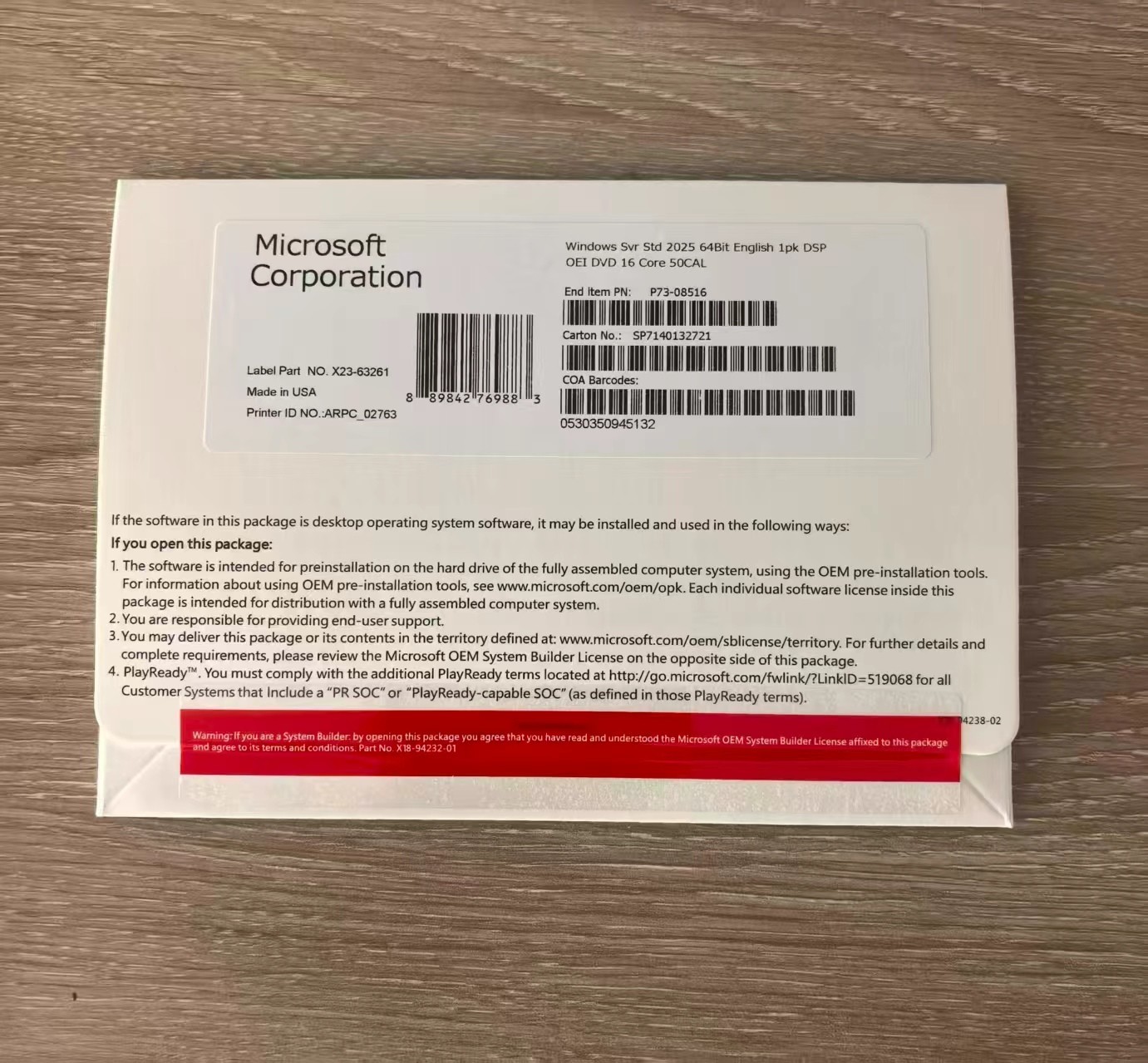 Microsoft Windows Server 2025 Standard 64Bit 16 Core-50 CALs DVD With Key Sealed Microsoft Windows Server 2025 Standard 64Bit 16 Core-50 CALs DVD With Key Sealed