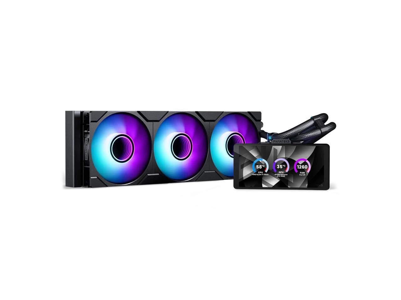 Phanteks Glacier One 360M25-LCD AIO Liquid CPU Cooler, 6