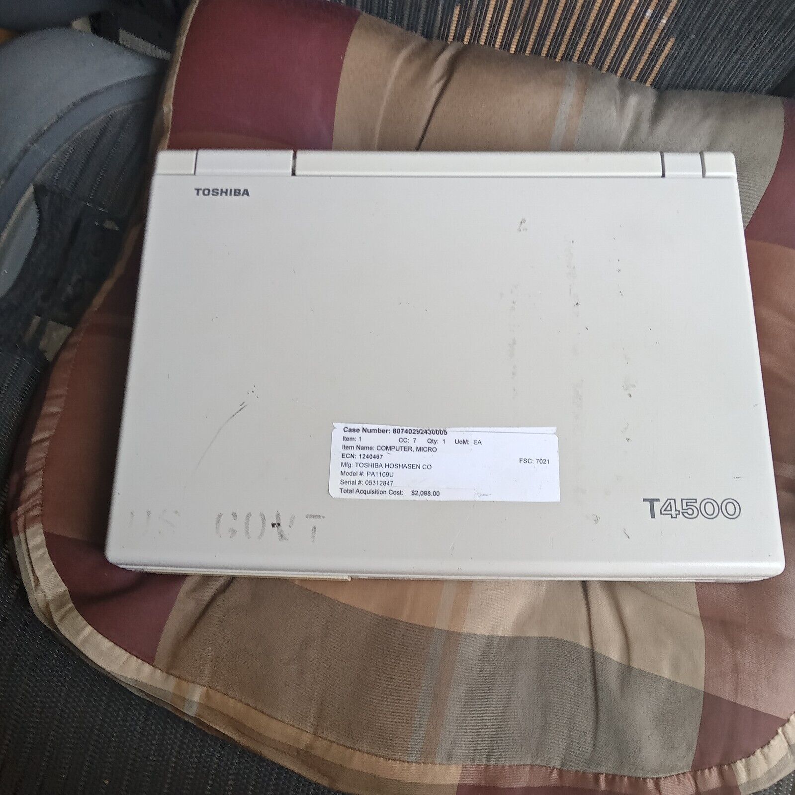 Vintage Toshiba T4500C - PARTS OR REPAIR - Untested