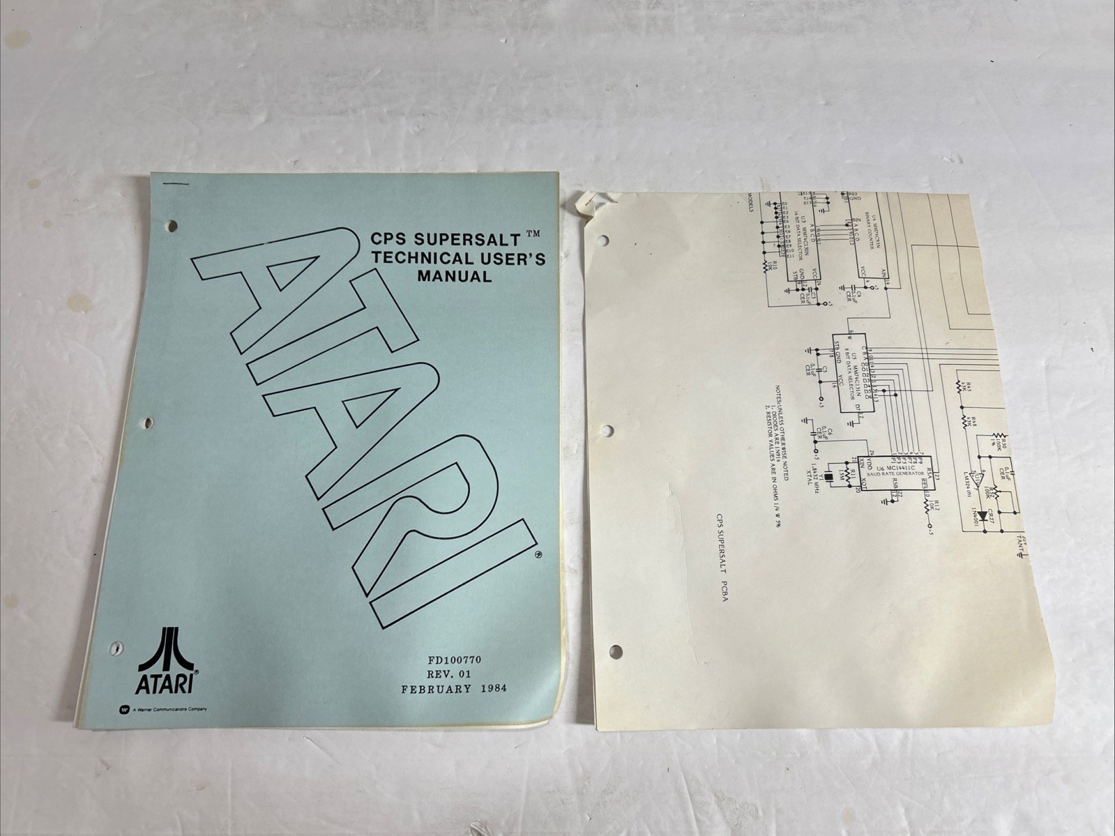 Atari CPS Super salt Technical User's Manual With PCB Drawings Atari CPS Super salt Technical User's Manual With PCB Drawings