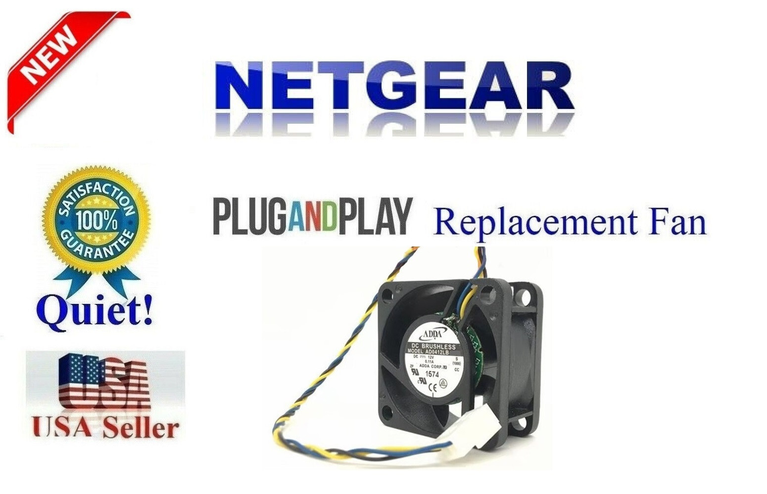 **Quiet** version 1x replacement fan for NETGEAR ProSAFE S3300-28X - GS728TX **Quiet** version 1x replacement fan for NETGEAR ProSAFE S3300-28X - GS728TX