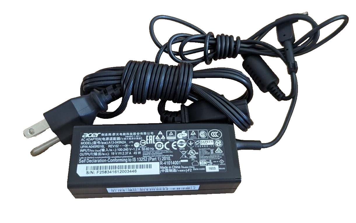Acer Laptop Charger A13-045N2A Power Supply 19V 2.37A 45W Aspire OEM Original
