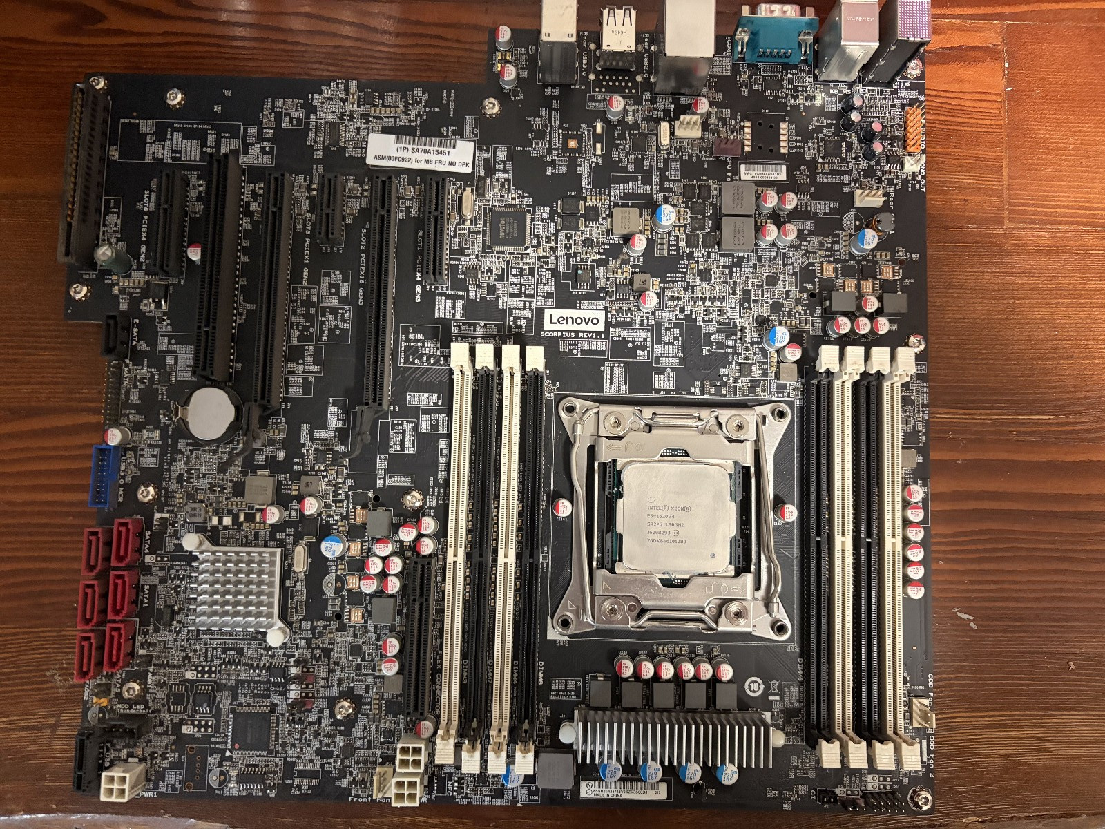 LENOVO THINKSTATION P510 Mothernoard/CPU Combo REV 1.1 SA70A15451 LENOVO THINKSTATION P510 Mothernoard/CPU Combo REV 1.1 SA70A15451