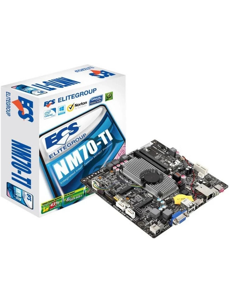 ECS NM70-TI (V1.0A) Intel Celeron 847/807 and Mini-ITX Motherboard OPEN BOX ECS NM70-TI (V1.0A) Intel Celeron 847/807 and Mini-ITX Motherboard OPEN BOX