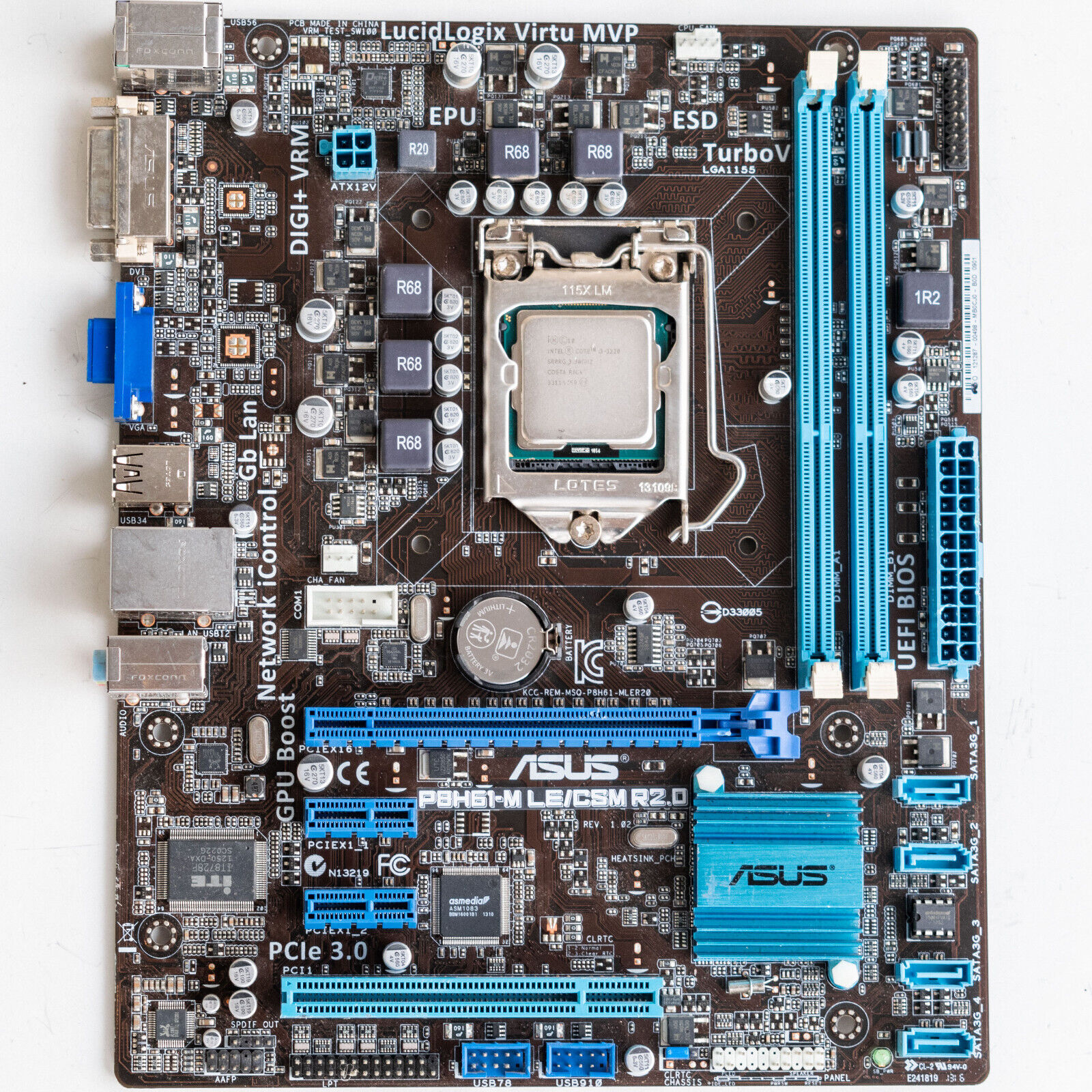 3rd Gen Gaming Motherboard Asus P8H61-M LE/CSM R2.0 LGA1155 MicroATX DDR3 UEFI