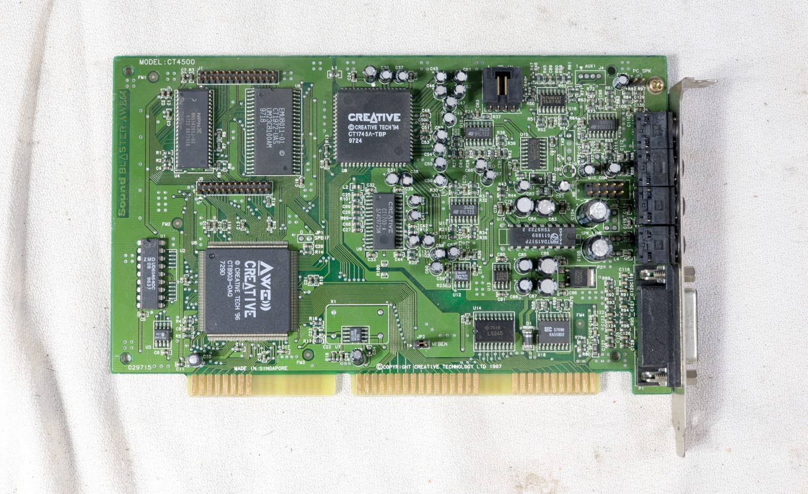 Vintage Creative Labs CT4500 Sound Blaster AWE64 sound card ISAM1 G2U Vintage Creative Labs CT4500 Sound Blaster AWE64 sound card ISAM1 G2U