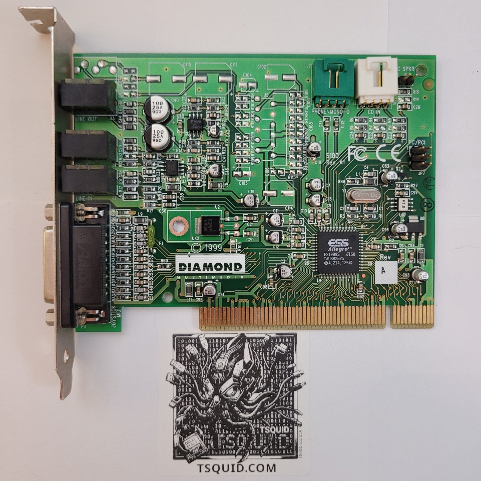 Diamond Sound Card 28010153-001 Sonic Impact S100 ESS Allegro PCI Vintage Diamond Sound Card 28010153-001 Sonic Impact S100 ESS Allegro PCI Vintage