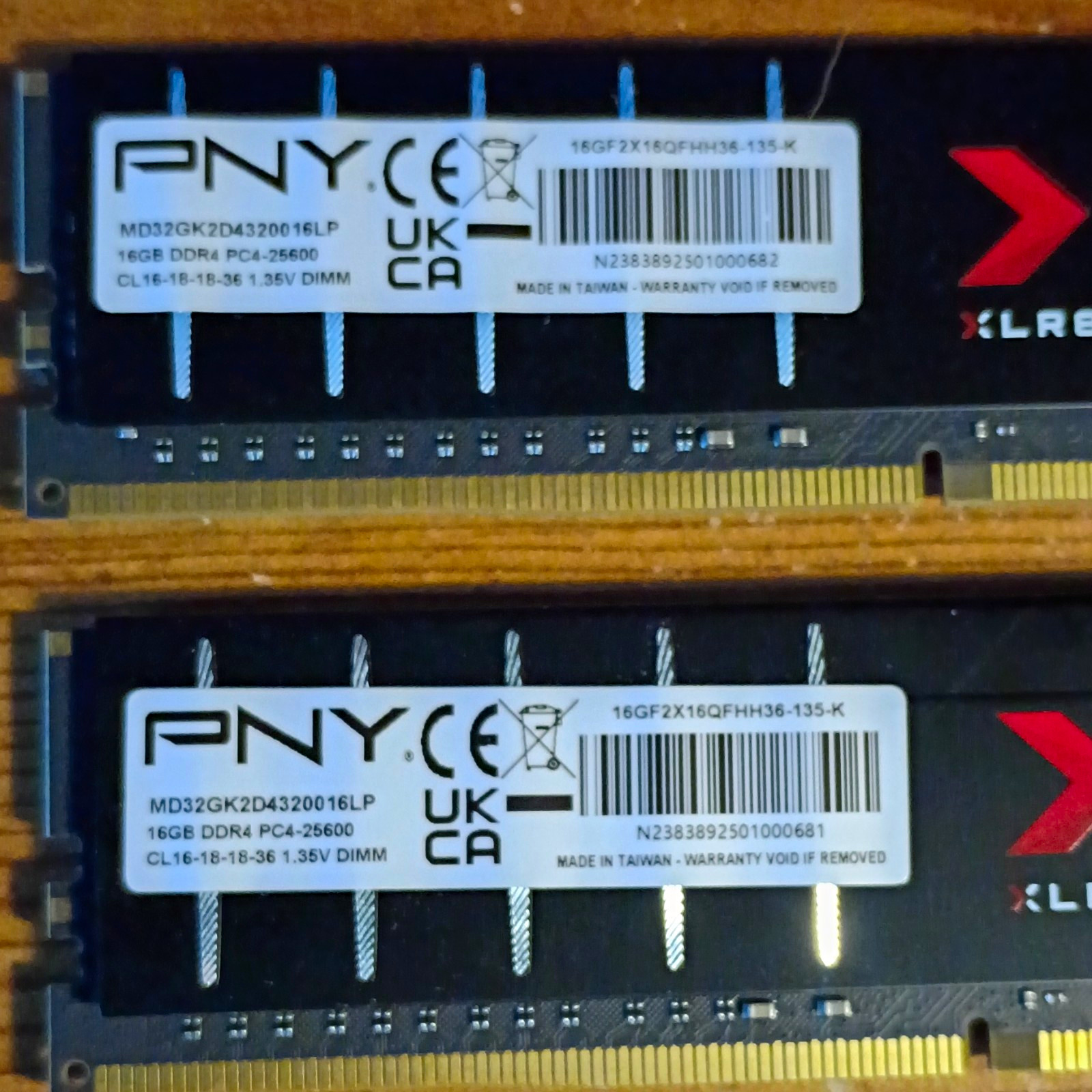 PNY XLR8 32GB (2x16GB) DDR4-3200 PC4-25600 288-Pin DIMM Unbuffered