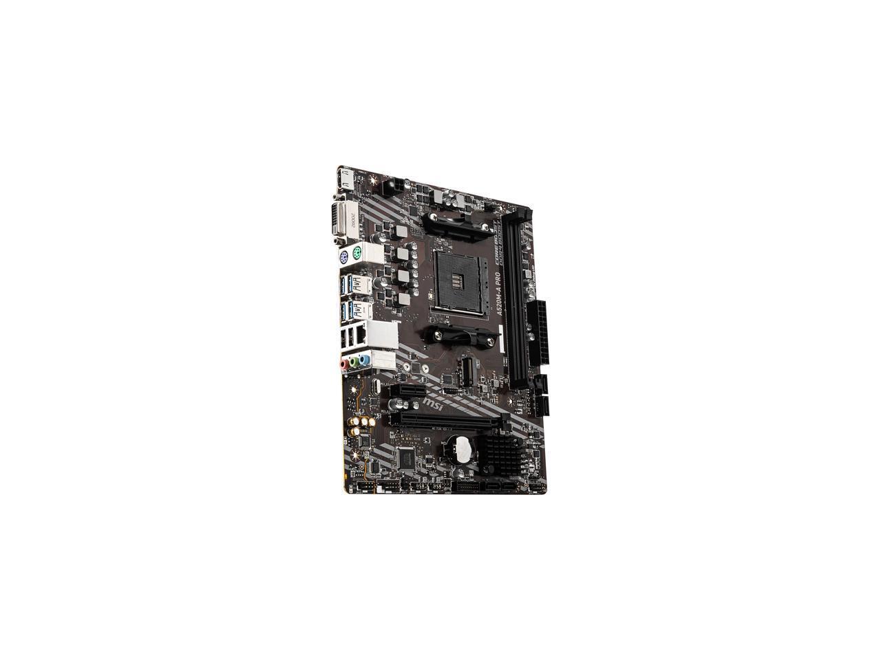 MSI A520M-A PRO AM4 AMD A520 SATA 6Gb/s USB 3.0 Micro ATX AMD Motherboard MSI A520M-A PRO AM4 AMD A520 SATA 6Gb/s USB 3.0 Micro ATX AMD Motherboard