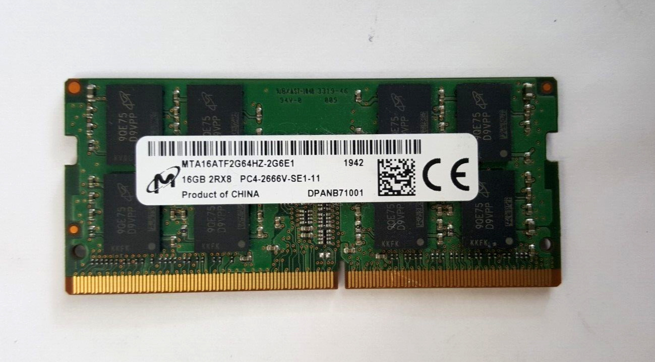 Dell 7530 Micron 16GB 2Rx8 PC4-2666V Memory RAM SO-DIMM MTA16ATF2G64HZ-2G6E1