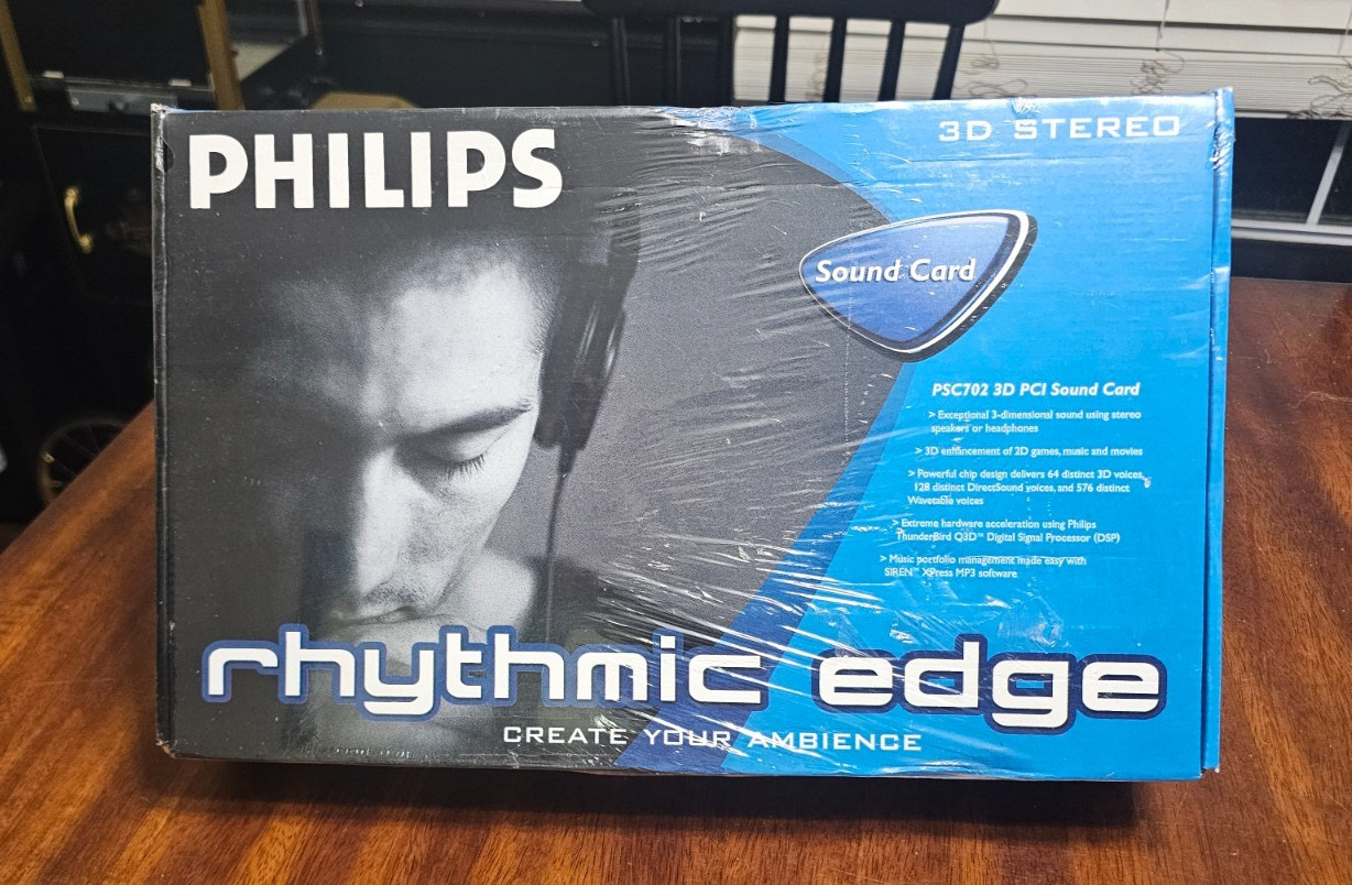 Philips Rhythmic Edge PSC702 3D PCI Sound Card - New Sealed Vintage Philips Rhythmic Edge PSC702 3D PCI Sound Card - New Sealed Vintage