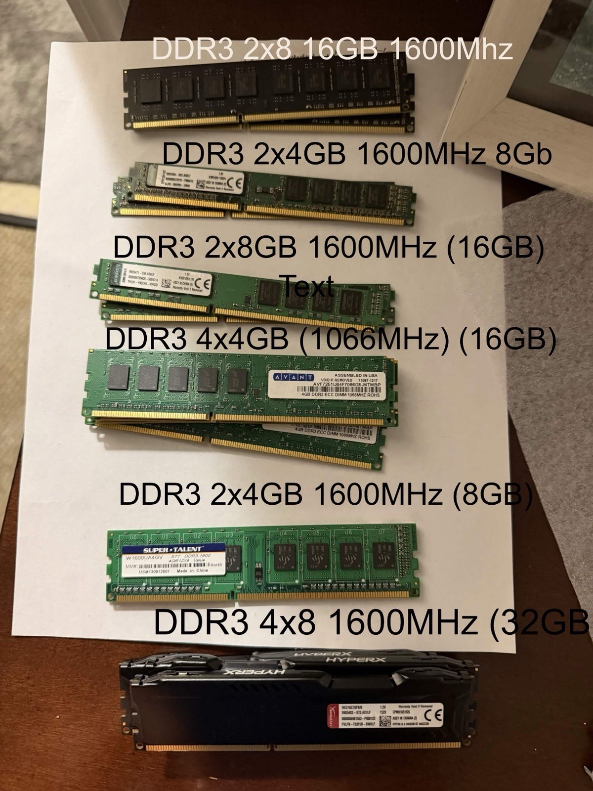 (96GB) DDR3 Ram lot (HYPERX ram & more) (96GB) DDR3 Ram lot (HYPERX ram & more)